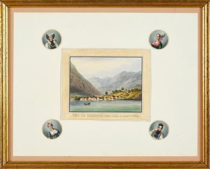 École suisse de la première moitié du XIXe siècle 
Paysages lacustre et montagneux
Suite...