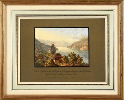 École suisse de la première moitié du XIXe siècle 
Paysages lacustre et montagneux
Suite...