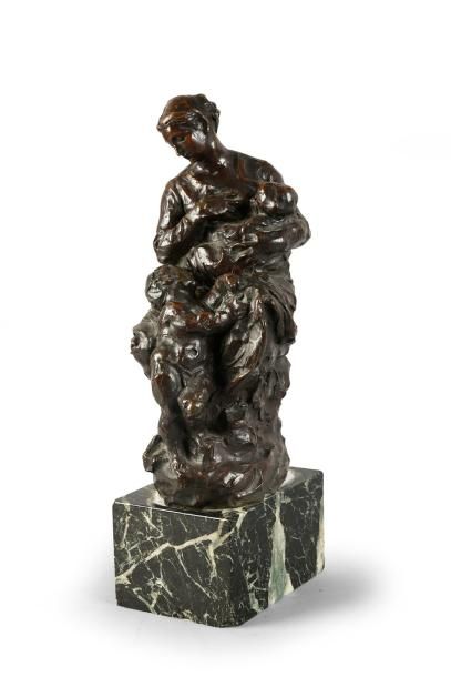 Aimé-Jules DALOU (1838-1902) 
La Charité ou Maternité.
Bronze à patine brune, fonte...