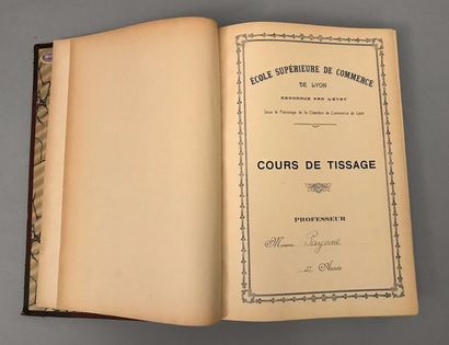 null Théorie du tissage (méthode Loir), première et seconde année, 1932, cours manuscrit...
