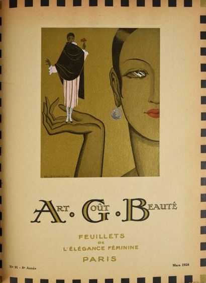 A.G.B, Art-Goût-Beauté Feuillets de l'élégance féminine, 1928, année complète de...