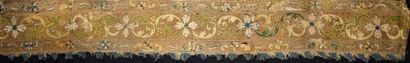 null Pente de lit brodée, Espagne, vers 1600, toile de chanvre brodée en application...