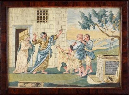 null L'Histoire de Joseph, remarquable suite de huit tableaux en fils collés, début...
