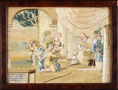 null L'Histoire de Joseph, remarquable suite de huit tableaux en fils collés, début...