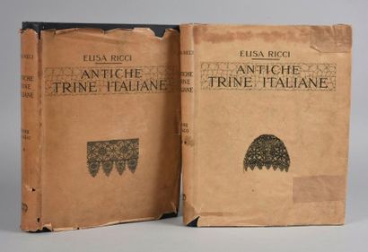 null Deux albums «Antiche Trine Italiane, Trine ad Ago» Tomes I et II par Elisa Ricci,...