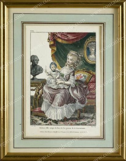 LECLER Pierre-Thomas (1740-?) Madame fille unique du roi sur les genoux de sa gouvernante.
Belle...