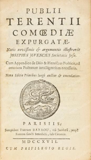 null BIBLIOTHÈQUE DU PRINCE LOUIS-FERDINAND, DAUPHIN DE FRANCE (1729-1765).
JUVENCIUS...