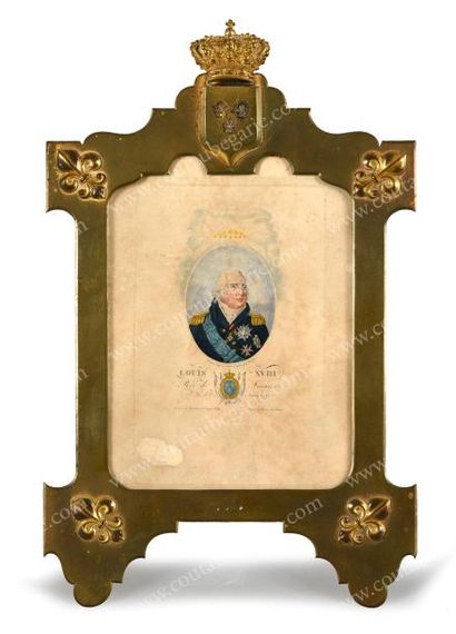 École Française du XIXe siècle Portrait de Louis XVIII, roi de France (1755-1824).
Gravure...
