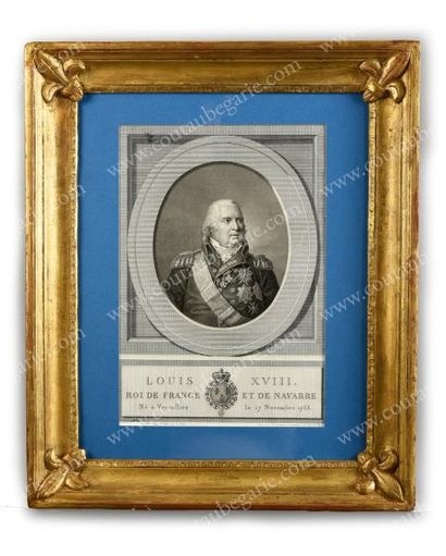 École Française du XIXe siècle Portrait de Louis XVIII, roi de France (1755-1824).
Gravure...