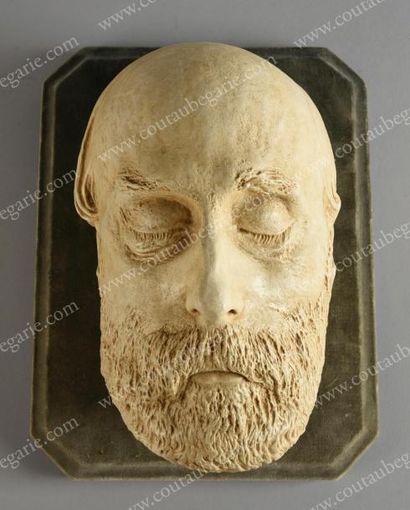 null HENRY, comte de Chambord (1820-1883).
Masque mortuaire en plâtre de tête du...