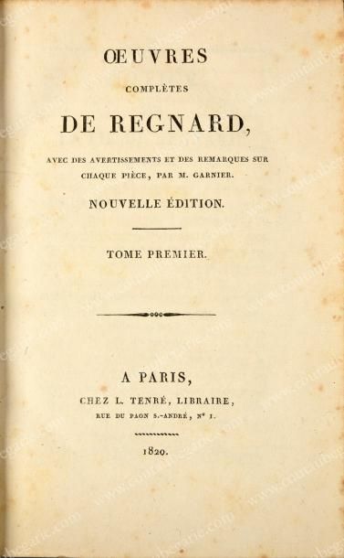 null BIBLIOTHÈQUE DU ROI LOUIS-PHILIPPE Ier.
RENARD Jean-François. Oeuvres complètes,...