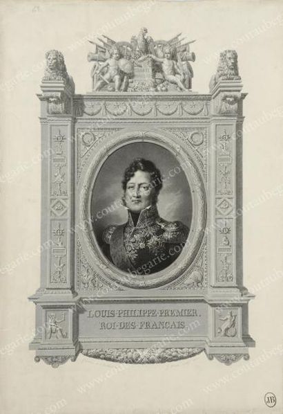 null LOUIS-PHILIPPE Ier, roi des Français (1773-1850).
Bel ensemble de quatre lithographies:...