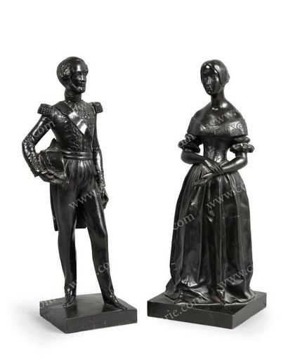 null FERDINAND-PHILIPPE, duc d'Orléans (1810-1842).
Statuette en fonte de fer, à...