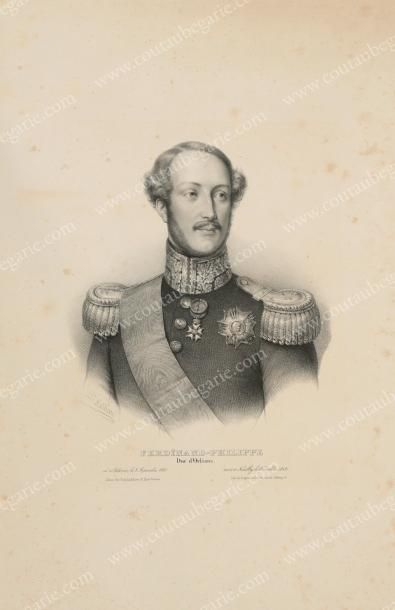 BELLIARD Zéphirin (1798-1871) Portrait de Ferdinand-Philippe, duc d'Orléans (1810-1842).
Lithographie...