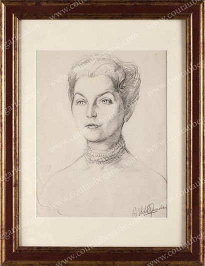 VIDAL-QUADRAS José-Maria (1894-1977) Portrait de Madame la comtesse de Paris, née...