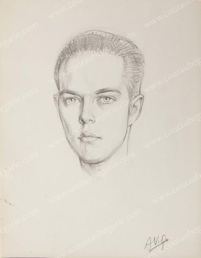 VIDAL-QUADRAS José-Maria (1894-1977) Portrait du prince Henri de France.
Dessin à...