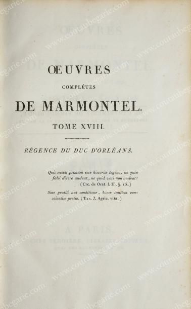 null BIBLIOTHÈQUE DE L'IMPÉRATRICE
MARIE-LOUISE (1791-1847).
MARMONTEL Jean-François.
Oeuvres...