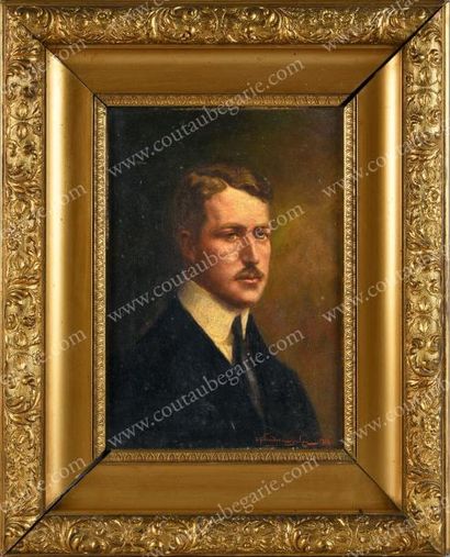 VANDER MERSCHER Portrait du roi Albert Ier de Belgique (1875-1934).
Huile sur toile...