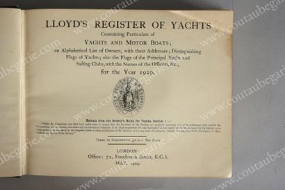 null LLOYD'S REGISTER OF YACHTS.
Ensemble de trois volumes pour les années 1926,...
