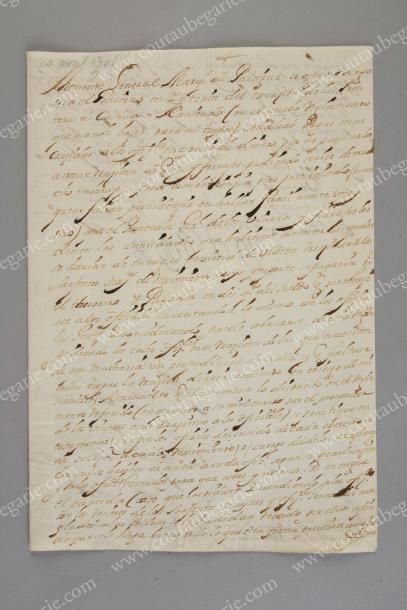 PHILIPPE V, roi d'Espagne, né prince de France, duc d'Anjou (1683-1746) Lettre manuscrite...