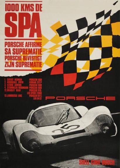 null Affiche Palmarès des 1000 kms de SPA en 1970 remportés par Jo Siffert et Brian...