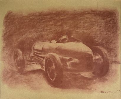 Claude Berton (1936-) Sanguine «Bugatti». Signée en bas à droite et datée 1978.
Dim....