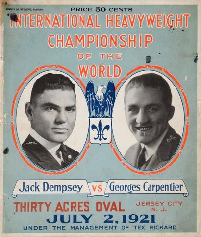 null Programme du Championnat du Monde des poids lourd entre Jack Dempsey et Georges...