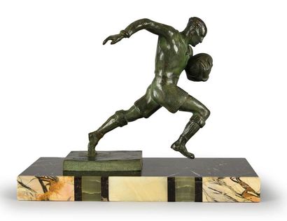 null Sculpture en bronze sur socle marbre «La Percée». Signé Edouard Fraisse (1880-1956)....