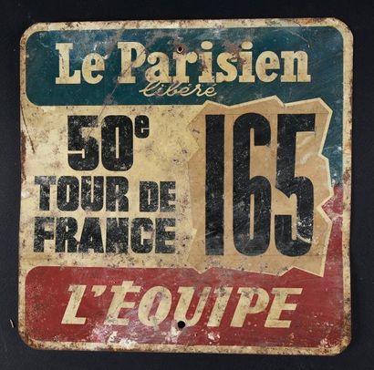 null Ensemble de 3 plaques de véhicule «Officiel» sur le Tour de France 1963-1964...