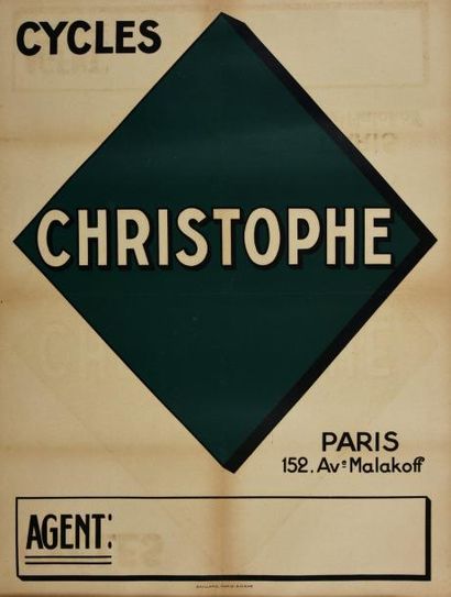 null Affiche d'Agent pour les cycles «Christophe». Imprimerie Gaillard à Paris.
Dim....