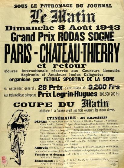 null Affiche Paris-Chateau-Thierry et retour. Sous le patronage du journal «Le Matin»....