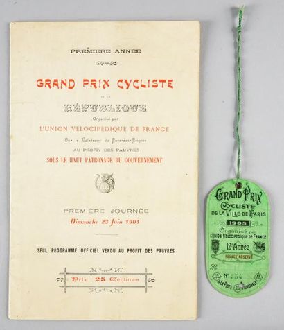 null Programme du «Grand Prix Cycliste de la République» sur le vélodrome du Parc...