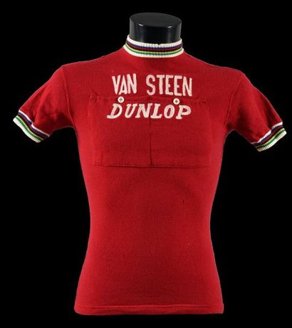 Rik Van Steenbergen Maillot porté en 1963 lors d'un critérium. Publicité Dunlop....