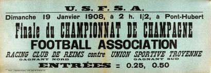 null Affichette de la finale du Championnat de Champagne de Football Association...