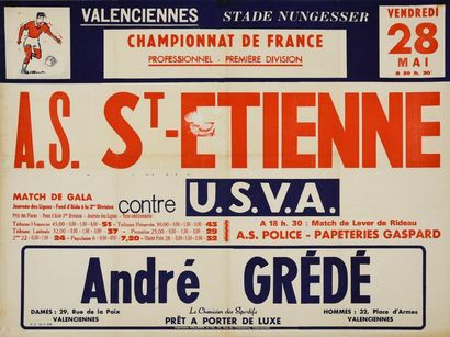 null Affiche du Championnat de France de première division entre l'U.S Valenciennes...