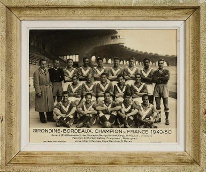null Photo originale des Girondins de Bordeaux. Champion de France 1949-1950 avec...