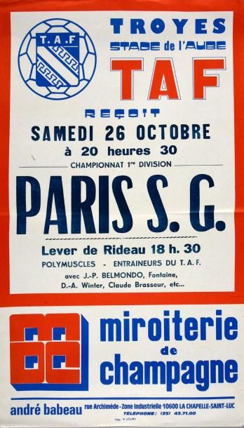 null Affiche de la rencontre entre Troyes-Aube Football et le Paris S.G le 26 octobre...