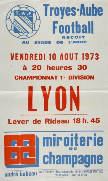 null Affiche de la rencontre entre Troyes-Aube Football et l'Olympique Lyonnais le...
