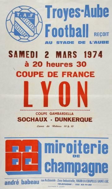 null Affiche de la rencontre entre Troyes-Aube Football et l'Olympique Lyonnais le...