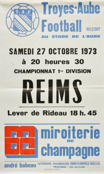 null Affiche de la rencontre entre Troyes-Aube Fotball et le Stade de Reims le 27...