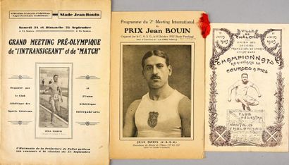 null Ensemble de 3 programmes. Grand meeting Pré-Olympique, Prix Jean Bouin 1922,...