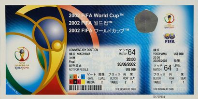 null Billet entier de la finale de la Coupe du Monde 2002 entre l'Allemagne et le...