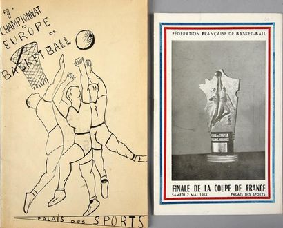 null Ensemble de 3 programmes dont les Championnats d'Europe 1951, France Tchécoslovaquie...