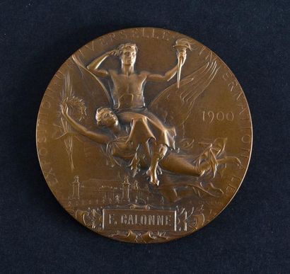 null Médaille officielle de participant à l'Exposition Universelle. En bronze. Diam....