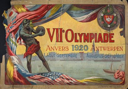 null Affichette des VIIème Jeux Olympiques d'été. Editée par la lithographie Artistique...