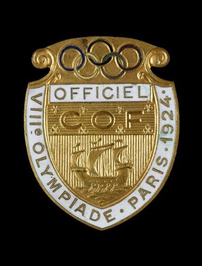null Badge officiel du C.O.F (Comité Olympique Français) pour les officiels. En bronze...
