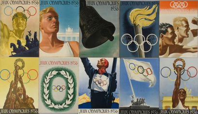 null Ensemble de 11 numéros de la revue «Jeux Olympiques 1936». En français du n°1...