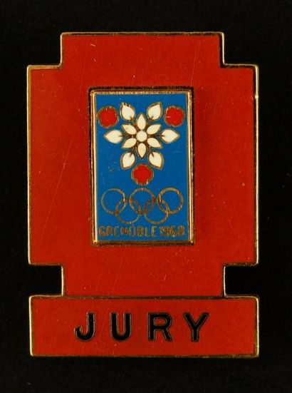 null Badge officiel. «Jury».
Dim. 35x49 mm. Official Jury badge of the Grenoble 1968...