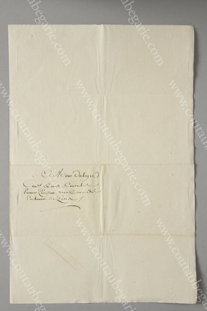 LOUIS XVI, roi de France (1754-1793) 
Lettre dictée par le roi et signée par son...