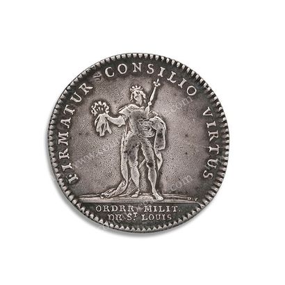 null LOUIS XVI, roi de France (1754-1793).
Jeton en argent signé Jean Duvivier (1687-1761),...